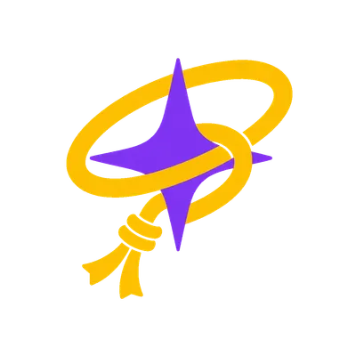 Purple star wrapped with a golden lasso